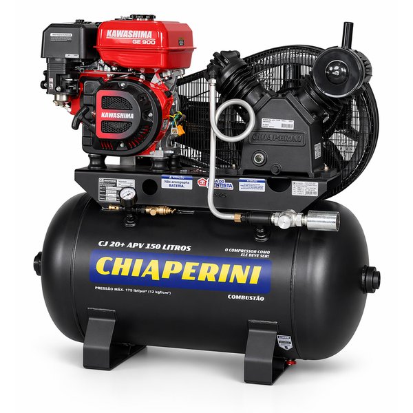 Compressor de Ar 20 Pés à Gasolina Partida Manual 175Psi 150L 9Hp