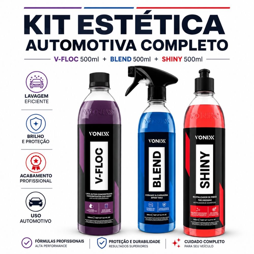 Kit Estética Automotiva Vonixx V-Floc 500ml Blend Spray 500ml